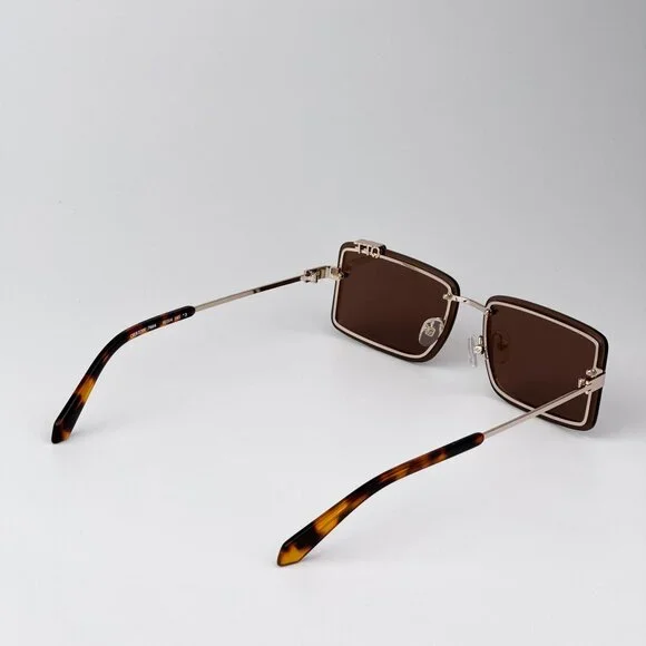 NEW OFF-WHITE SUNGLASSES OERI13N OFF-WHITE TAMPA 7664 GOLD/BROWN Off-White TAMPA Women Sunglasses Gold Brown RectangularModel  main image 3